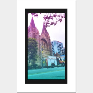 Beautiful Pastel Brisbane City Church Posters and Art